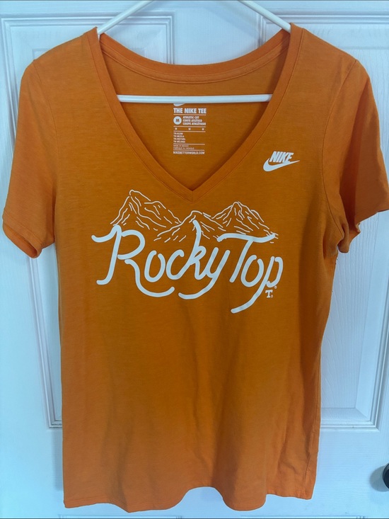 Nike Tops - Nike Women's Orange Athletic Cut V-Neck 'Rocky Top' Graphic Tee